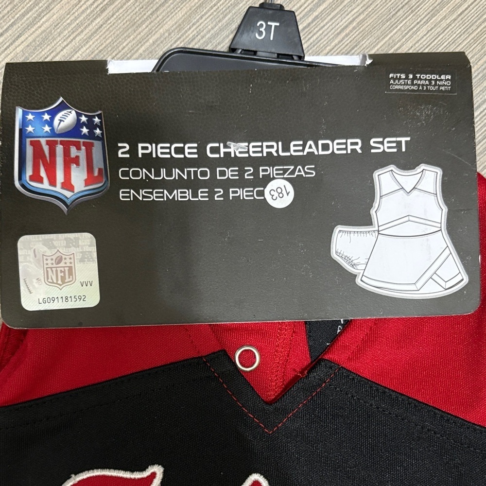 NFL Falcons Kids Cheerleader Dress - Red, Black, and White - Picture 2 of 4
